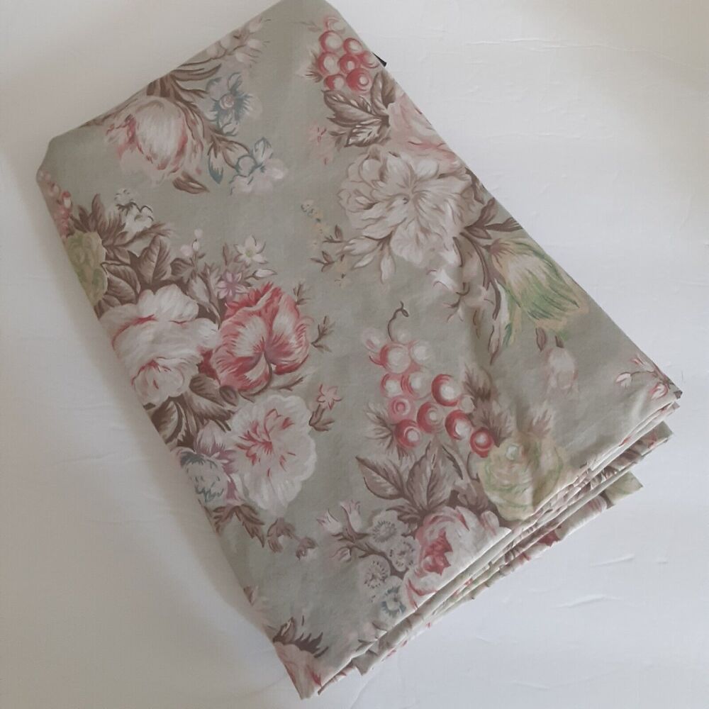 Vintage Ralph Lauren Home "Charlottee Sage" Twin Flat Sheet Romantic